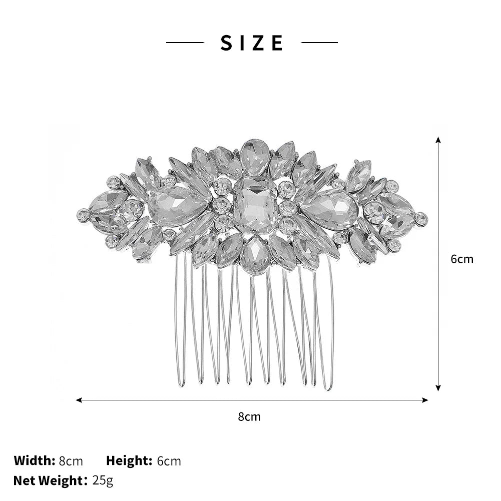 Romantic Silver Hair Comb For Ladies Luxury Rhinestone Daily Versatile Headwear Dance Party Hair Accessories As a Gift
