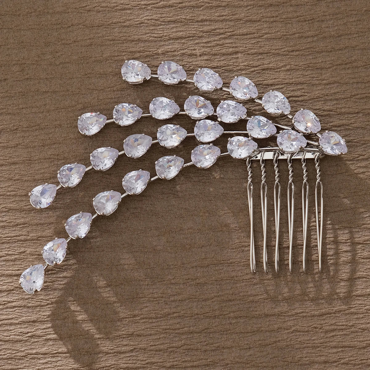 Fashion Zirconia Handmade Hair Comb Sparkling Crystal Jewelry Hair Clips For Women Everyday Bangs Side Hair Accessories