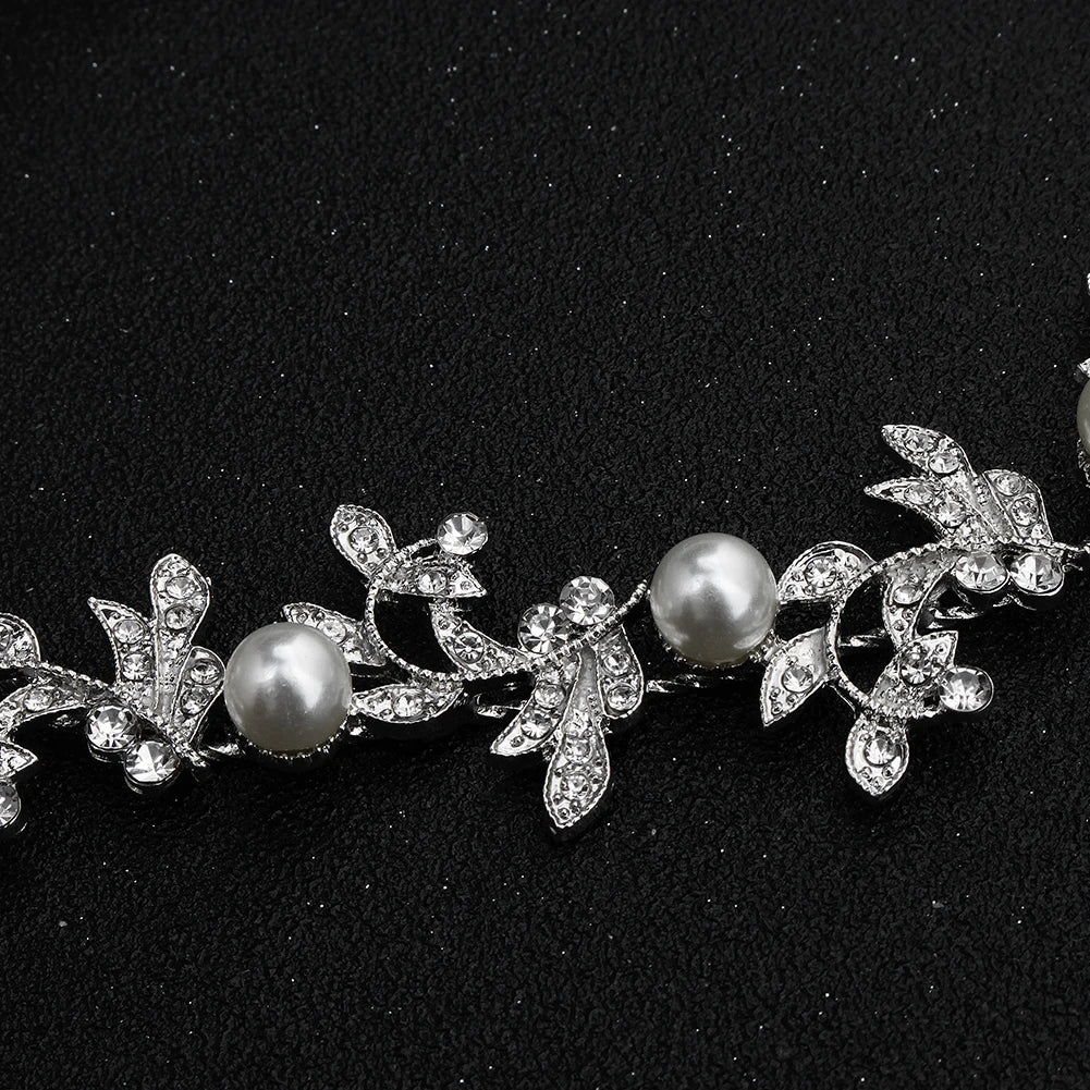 Luxurious Delicate Flower Hairband Pearl and Rhinestone Tiara Hair Accessory Bridal Wedding Party Headpieces As Gifts