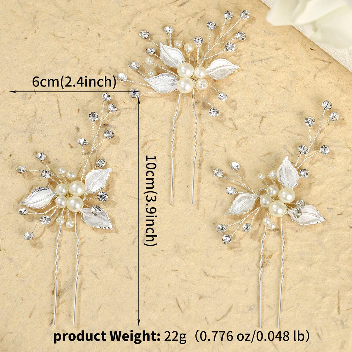 Fashion Pearl Rhinestone Hairpin Elegant Flower Crystal Beaded Hair Accessories For Women Bridesmaid Gift