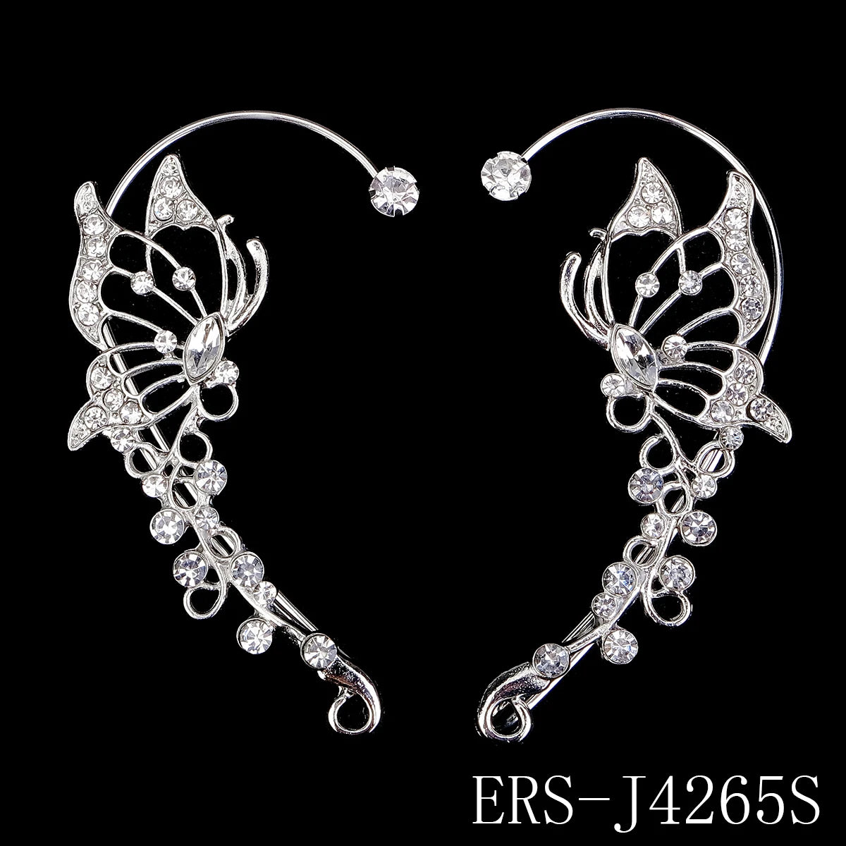 Luxury Queen's Ear Bone Clip Exquisite Rhinestone Crystal Earrings Party Bridal Jewelry Accessories For Women Important Occasion