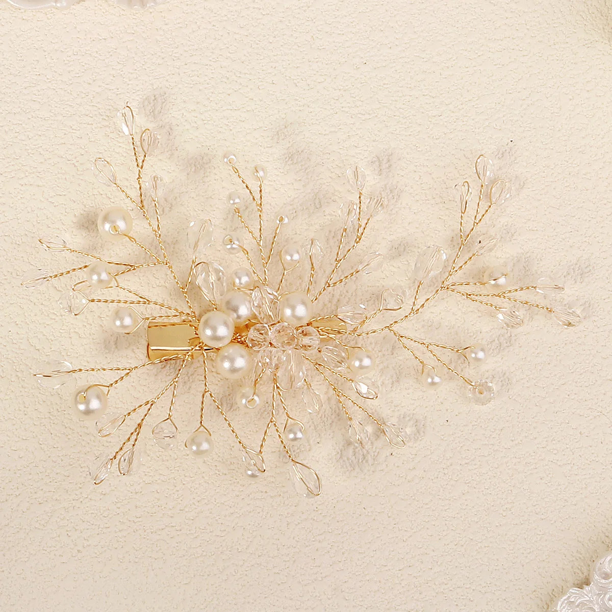 Luxury Pearl Flower Hair Clip Crystal Beaded Bridal Headpiece Hairpin Exquisite Jewelry Hair Accessories Wedding Head Ornament