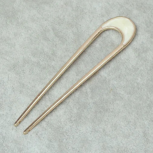 New Pearl Hairpins Korean U-shaped Metal Shell Hair Clip Pins Women Girls Hair Sticks Bun Maker Hair Styling Accessories Gifts