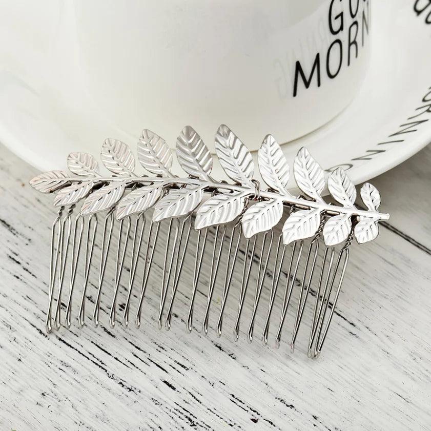 Wedding Hair Accessories Leaf Hair Clips for Women Fashion Crystal Bride Headdress Hairpin Crystal Hair Combs Girls Jewelry Gift