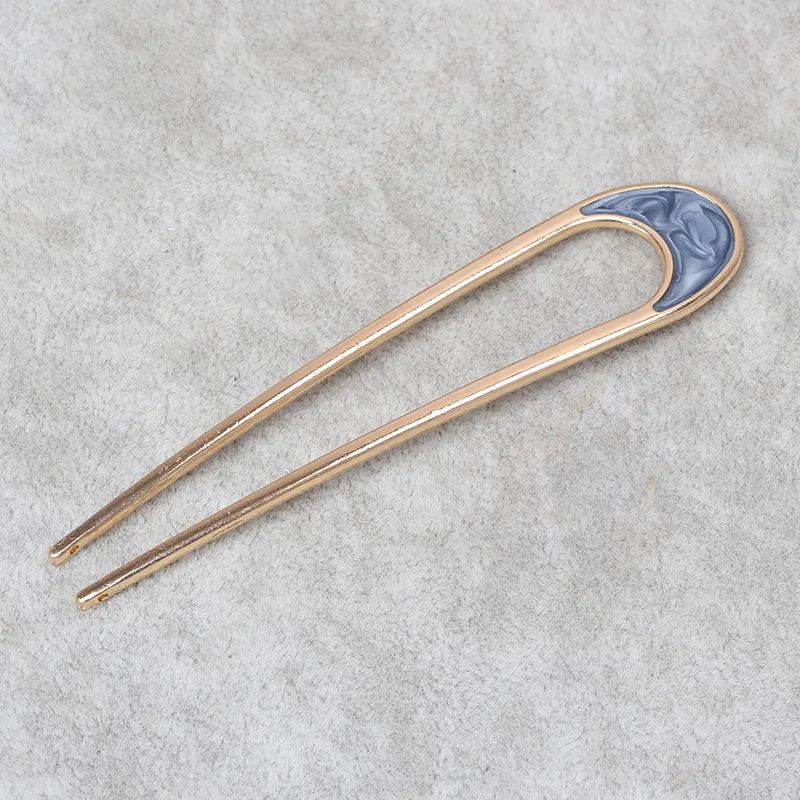 New Pearl Hairpins Korean U-shaped Metal Shell Hair Clip Pins Women Girls Hair Sticks Bun Maker Hair Styling Accessories Gifts