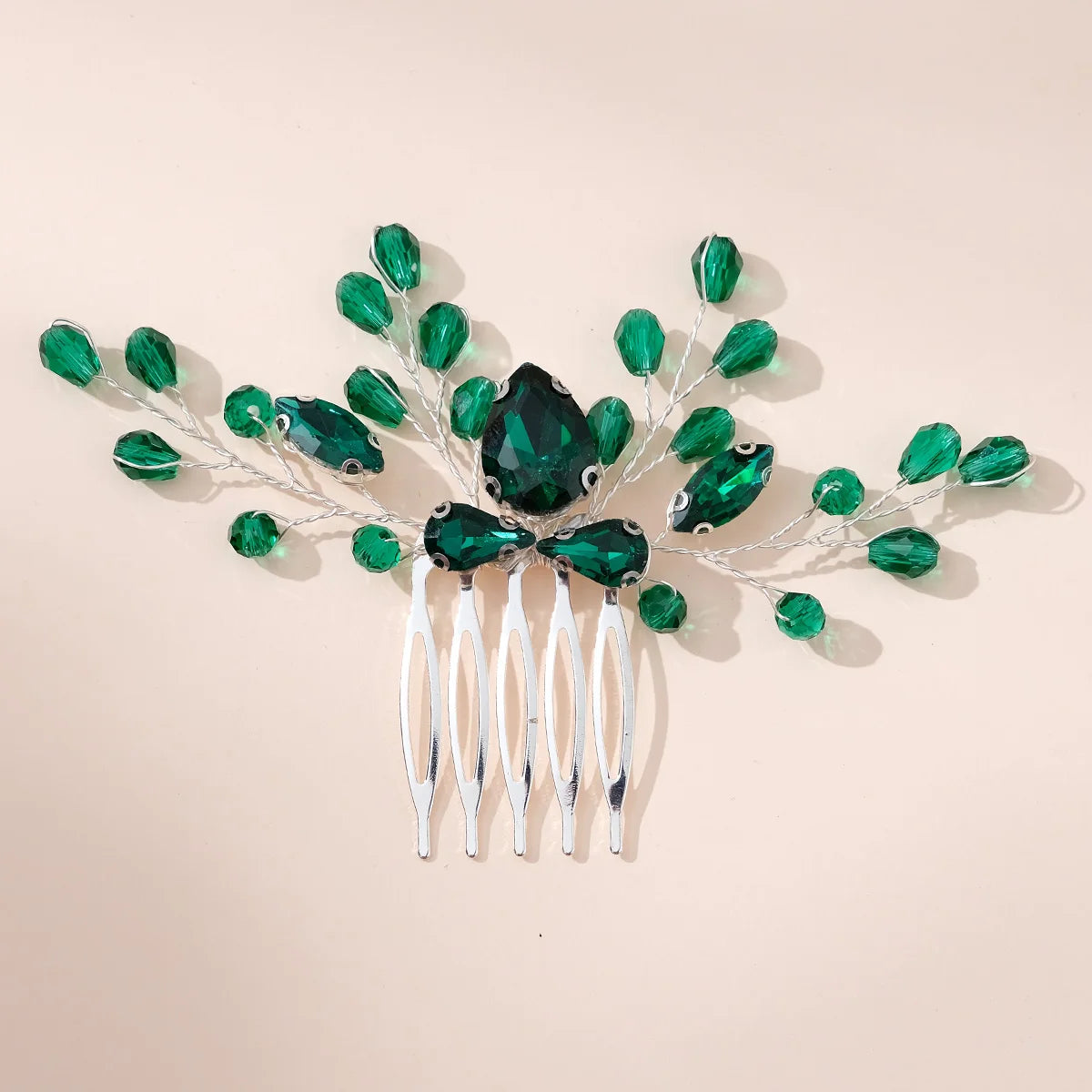 Crystal Beaded Metal Hair Comb Handmade Bridal Wedding Hair Accessories Headpieces Delicate Hairpin Jewelry for Women as A Gift