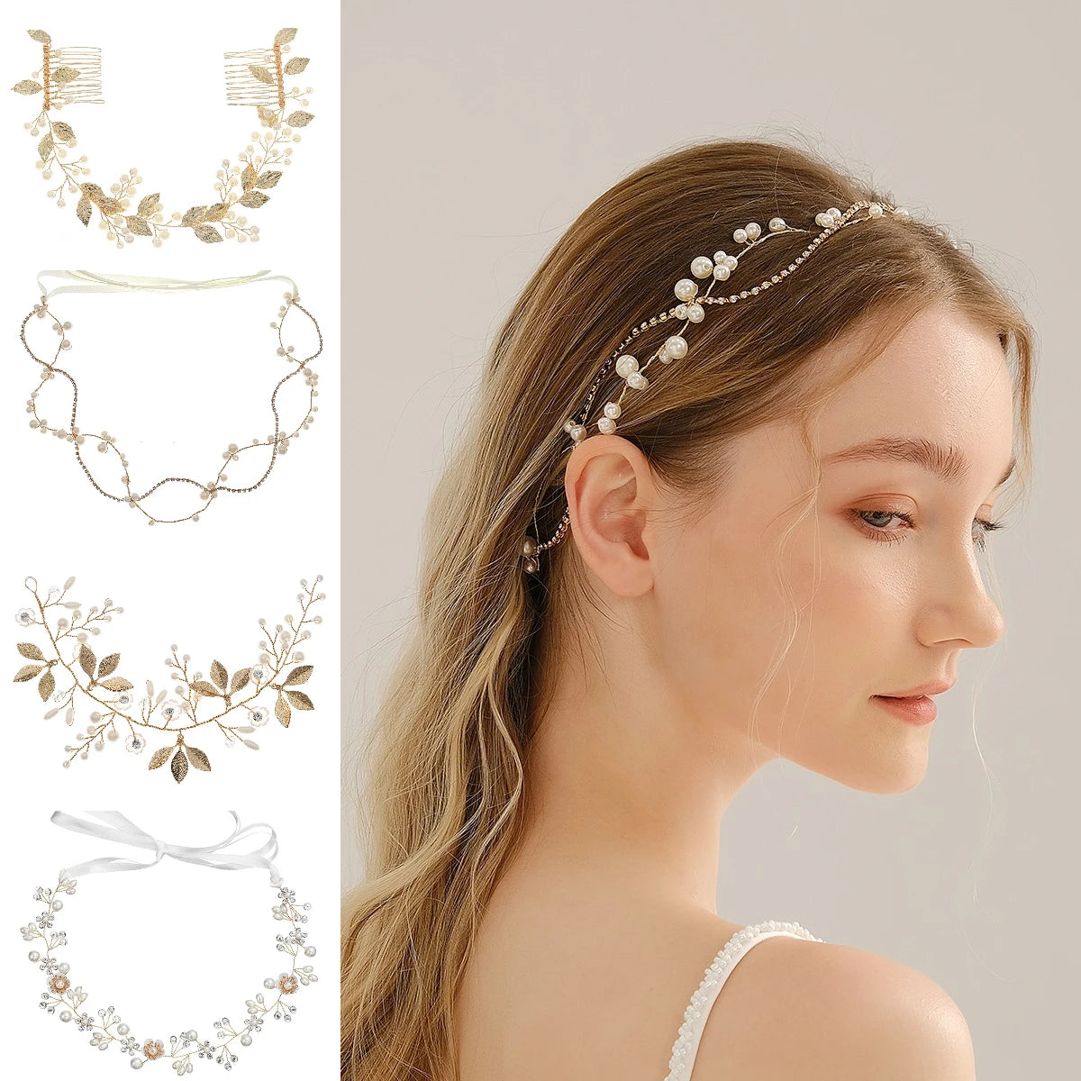 Luxurious Delicate Flower Hairband Pearl and Rhinestone Tiara Hair Accessory Bridal Wedding Party Headpieces As Gifts