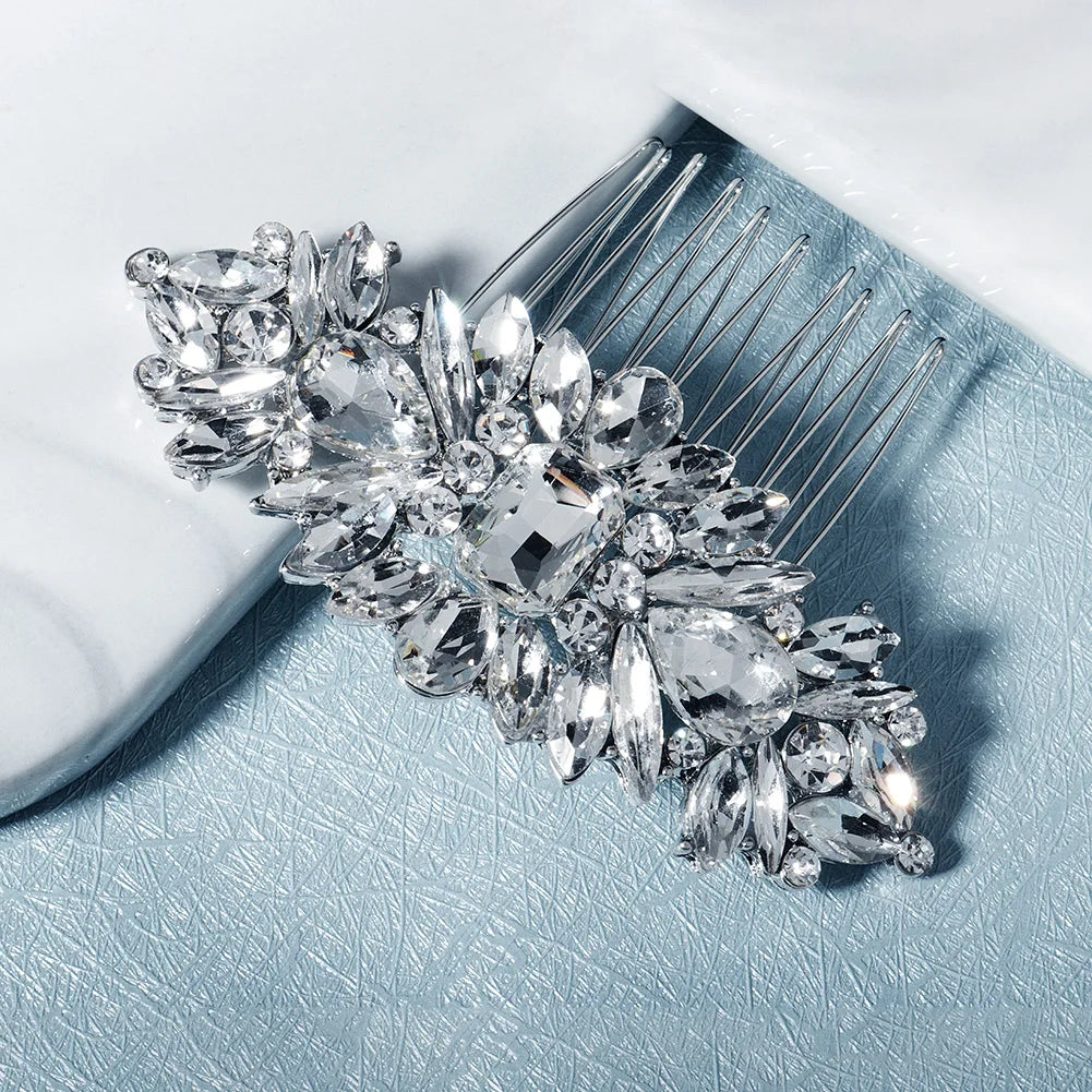 Romantic Silver Hair Comb For Ladies Luxury Rhinestone Daily Versatile Headwear Dance Party Hair Accessories As a Gift