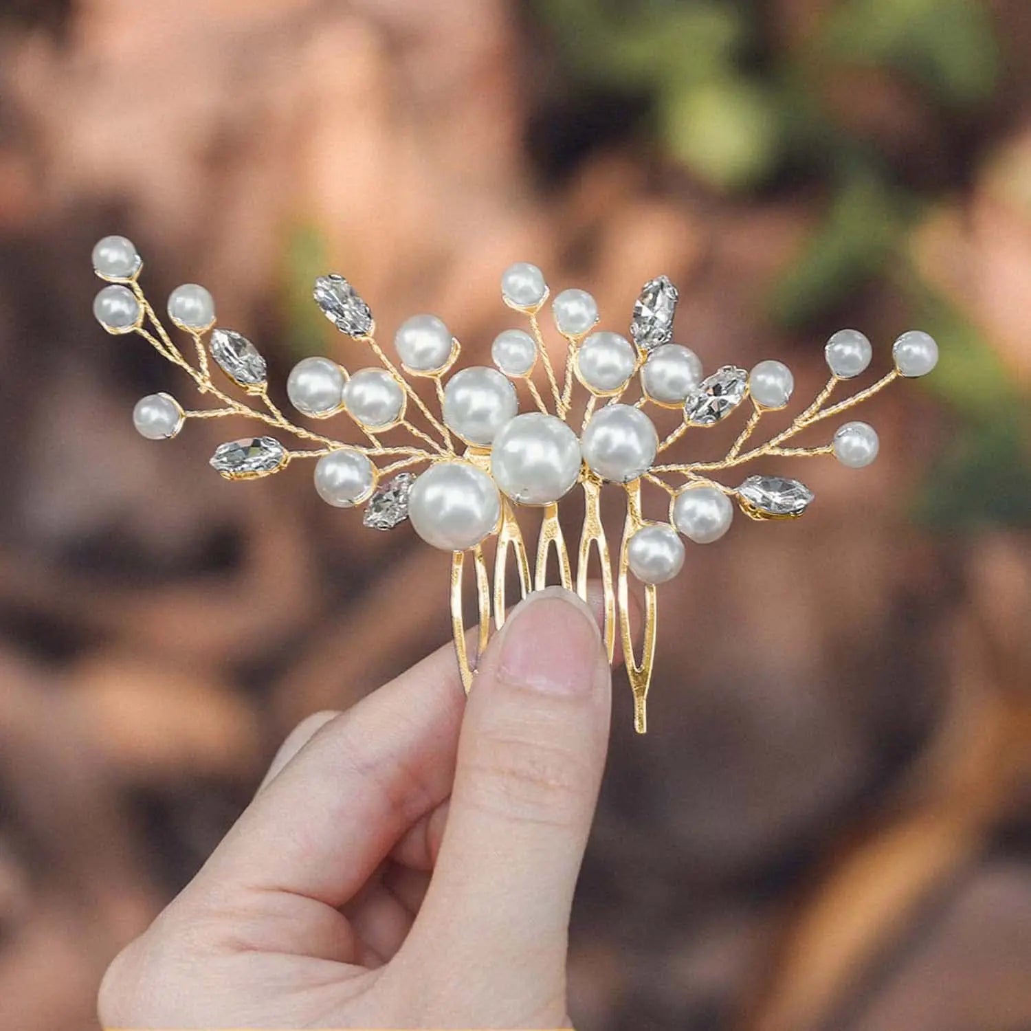 Handmade Pearls Hair Combs Crystal Rhinestone Hairbands Clips Wedding Hair Accessories For Women Bride Headbands