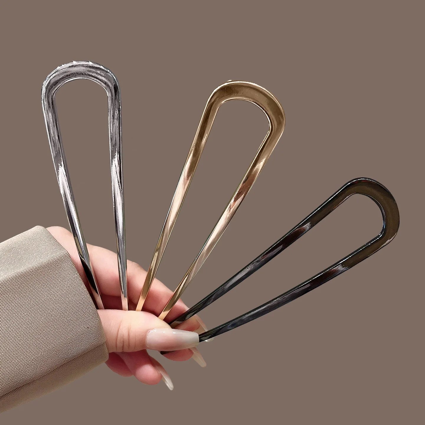 New Simple U Shaped Hair Forks Hairpin Metal Hair Sticks Geometric Hair Clips Fashion Hair Accessories Women Jewelry Headwear