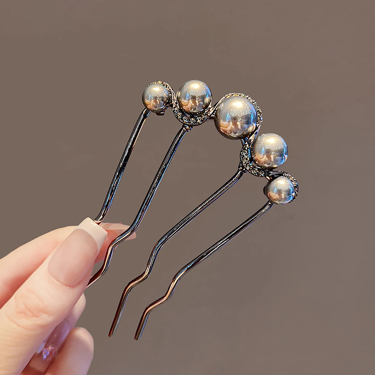 Fashion Metal U-Shaped Hair Stick for Women Girls Simple Pearl Hair Clip Pins Bun Maker Hairstyle Tools Hair Accessories