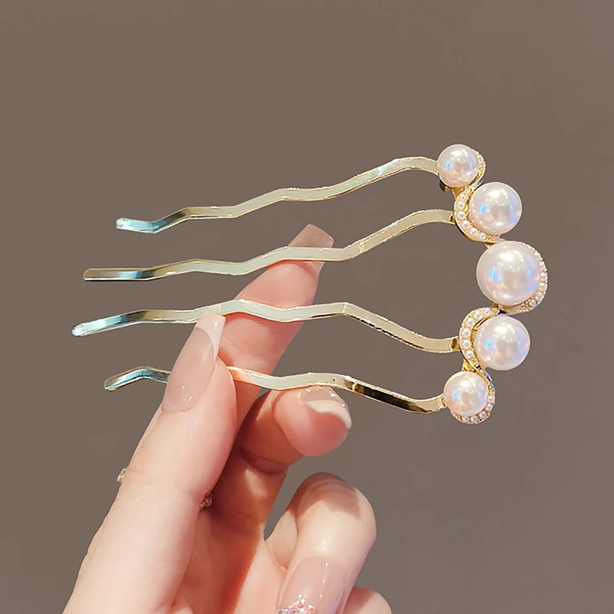 Fashion Metal U-Shaped Hair Stick for Women Girls Simple Pearl Hair Clip Pins Bun Maker Hairstyle Tools Hair Accessories