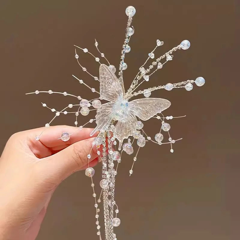 3PCS Flower Hairpin Bride Headdress For Women Pearl Mesh U-shaoped Hair Clips Fashion Girls Wedding Hair Accessories Jewelry