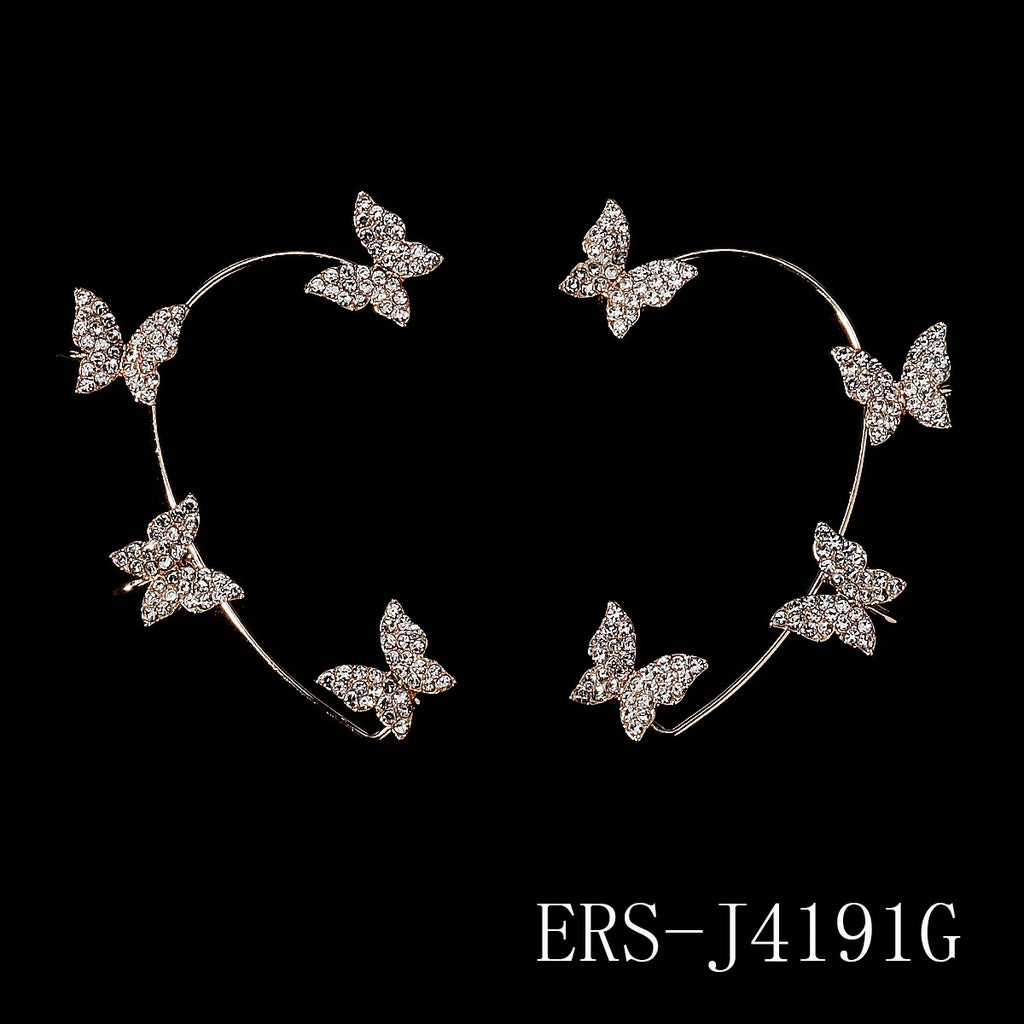 Luxury Queen's Ear Bone Clip Exquisite Rhinestone Crystal Earrings Party Bridal Jewelry Accessories For Women Important Occasion