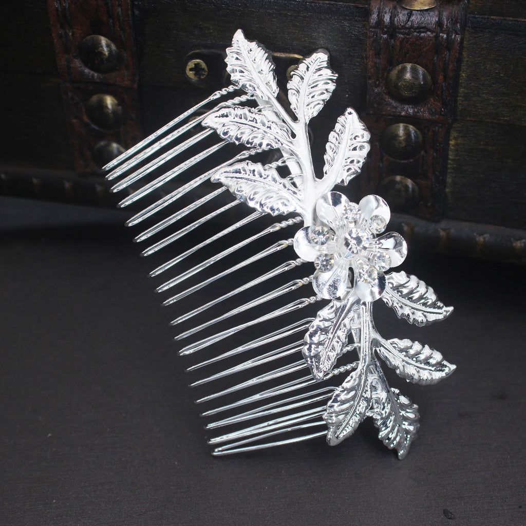 Wedding Hair Accessories Leaf Hair Clips for Women Fashion Crystal Bride Headdress Hairpin Crystal Hair Combs Girls Jewelry Gift