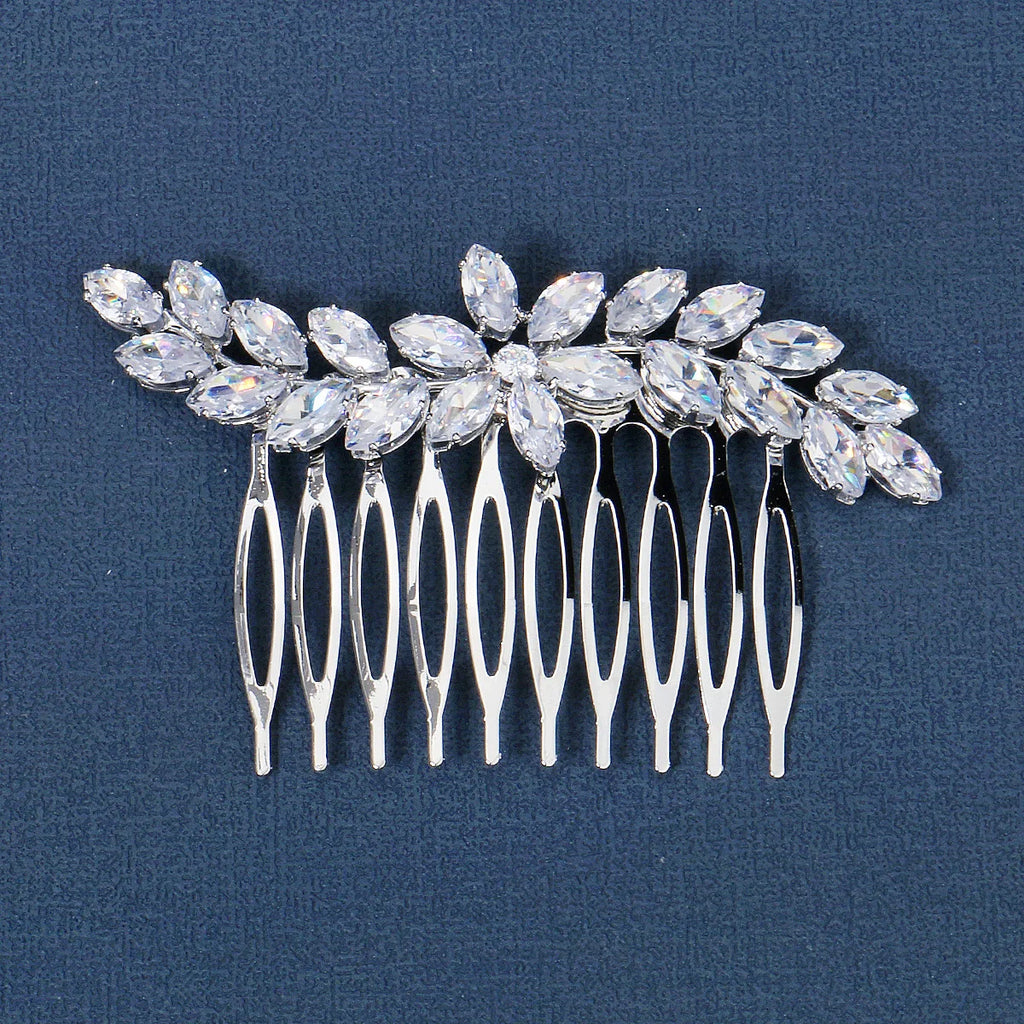 Fashion Zirconia Handmade Hair Comb Sparkling Crystal Jewelry Hair Clips For Women Everyday Bangs Side Hair Accessories