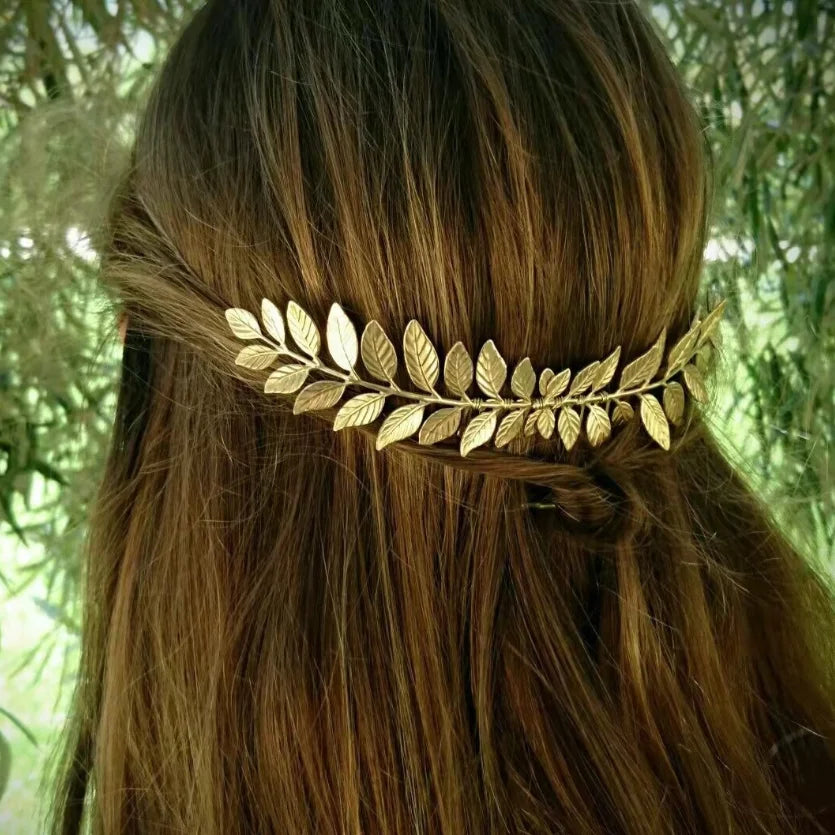 Metal Gold Color Leaf Hair Combs Hair Accessories Side Combs Straight Teeth Hairpins Clips Bridal Wedding Veil Comb Accessories