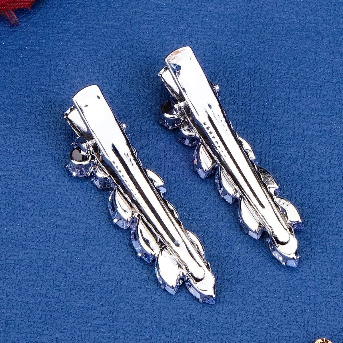 Silver Sparkling Zirconia Hair Clips Leaf Petal Alloy Hair Clip For Women Opening Ceremony Headpiece Hair Accessories