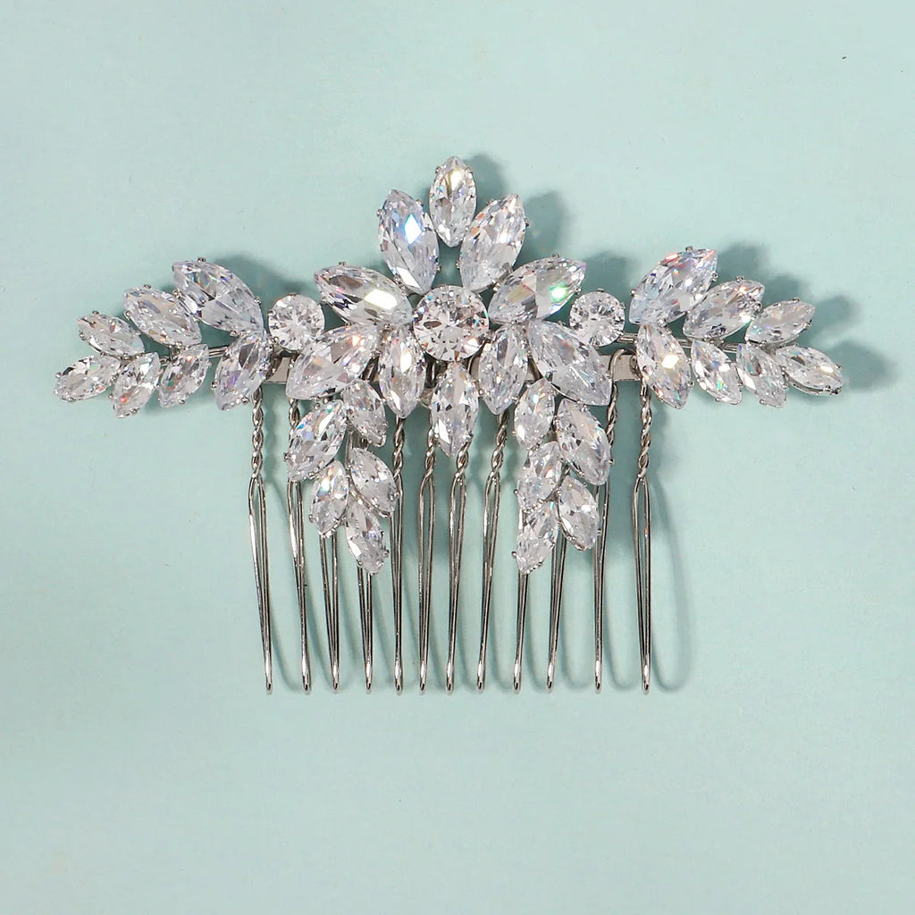 Fashion Zirconia Handmade Hair Comb Sparkling Crystal Jewelry Hair Clips For Women Everyday Bangs Side Hair Accessories