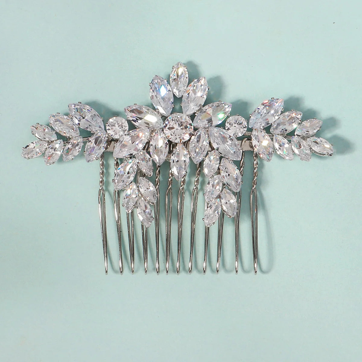 Fashion Zirconia Handmade Hair Comb Sparkling Crystal Jewelry Hair Clips For Women Everyday Bangs Side Hair Accessories