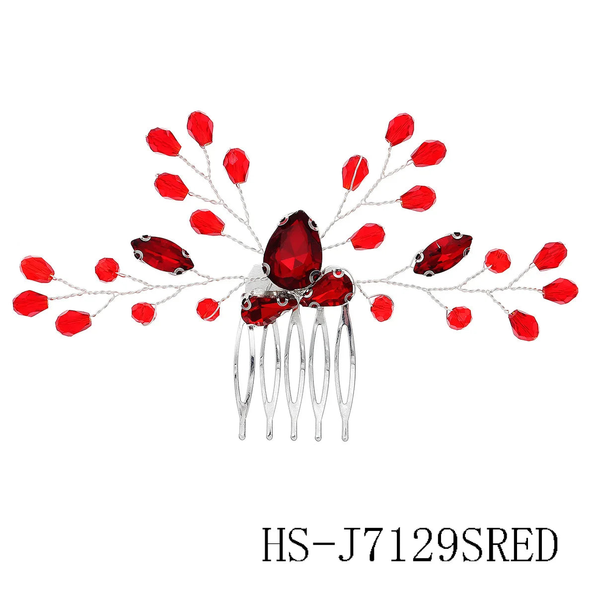 Crystal Beaded Metal Hair Comb Handmade Bridal Wedding Hair Accessories Headpieces Delicate Hairpin Jewelry for Women as A Gift