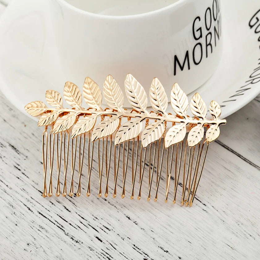 Wedding Hair Accessories Leaf Hair Clips for Women Fashion Crystal Bride Headdress Hairpin Crystal Hair Combs Girls Jewelry Gift