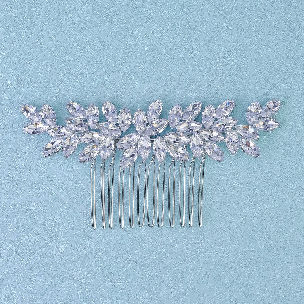 Fashion Zirconia Handmade Hair Comb Sparkling Crystal Jewelry Hair Clips For Women Everyday Bangs Side Hair Accessories