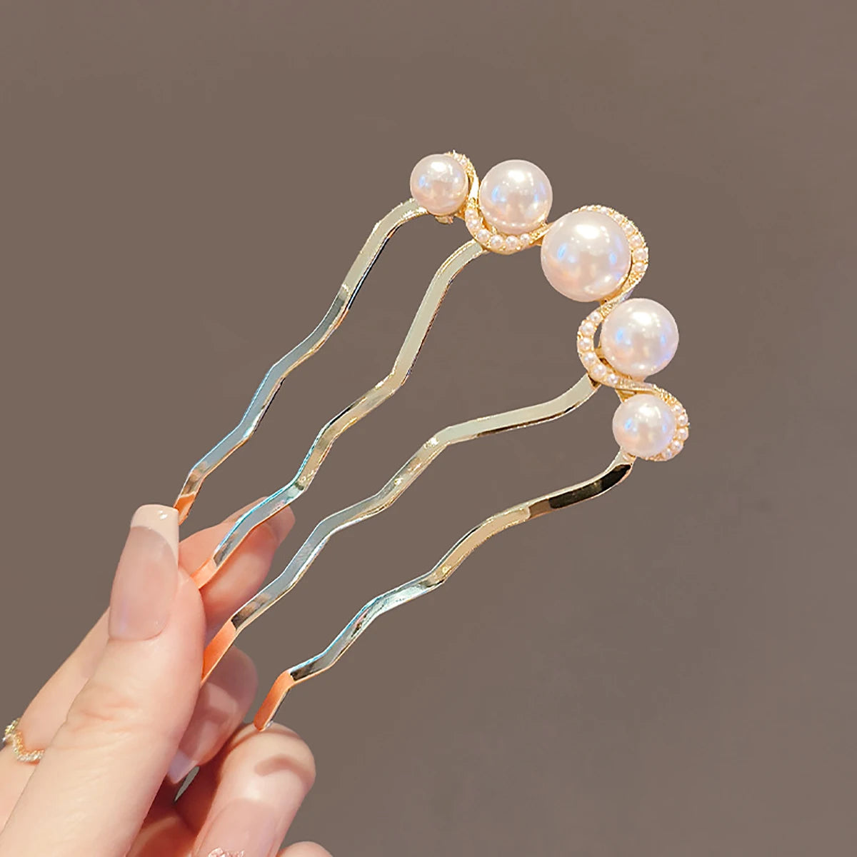 Fashion Metal U-Shaped Hair Stick for Women Girls Simple Pearl Hair Clip Pins Bun Maker Hairstyle Tools Hair Accessories