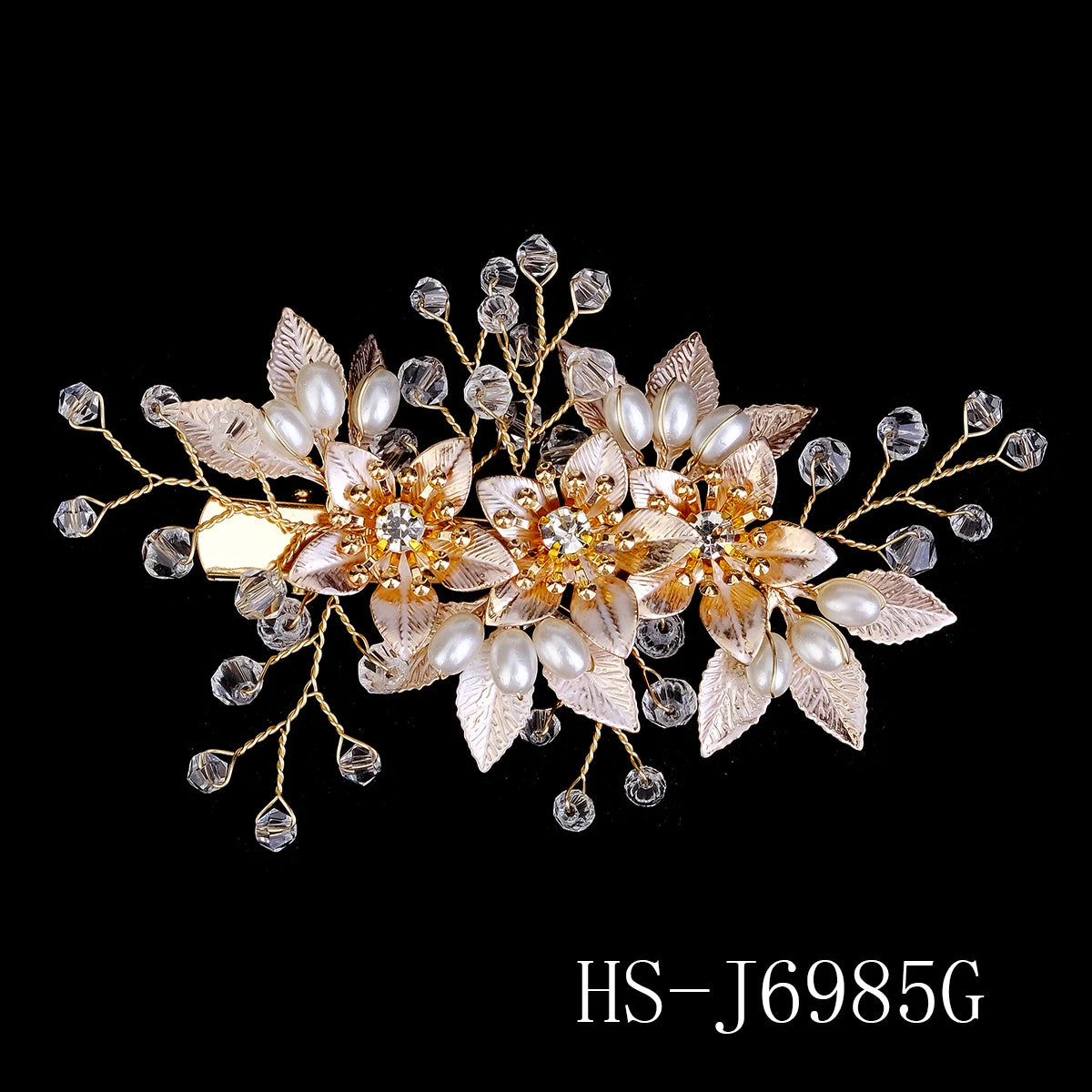 Handmade Pearl Flower Hair Clips for Women Hairpins Bridal Wedding Hair Accessories Crystal Gold Color Bride Headpiece Gift