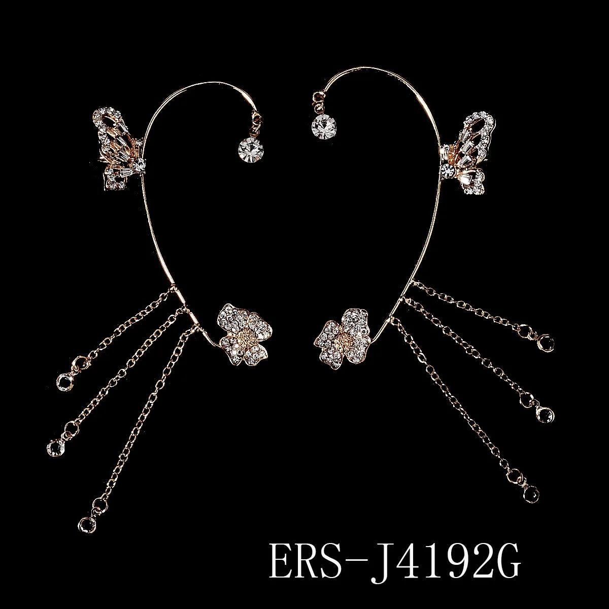 Luxury Queen's Ear Bone Clip Exquisite Rhinestone Crystal Earrings Party Bridal Jewelry Accessories For Women Important Occasion