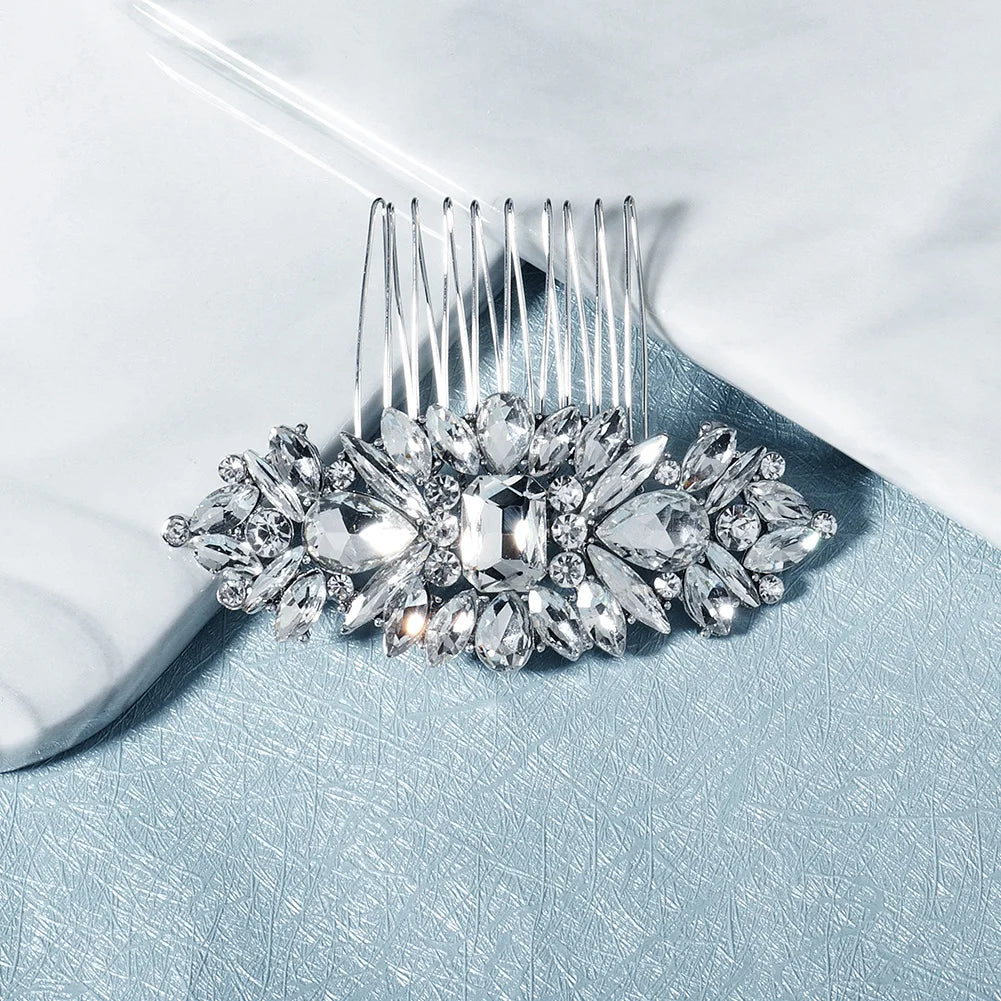 Romantic Silver Hair Comb For Ladies Luxury Rhinestone Daily Versatile Headwear Dance Party Hair Accessories As a Gift