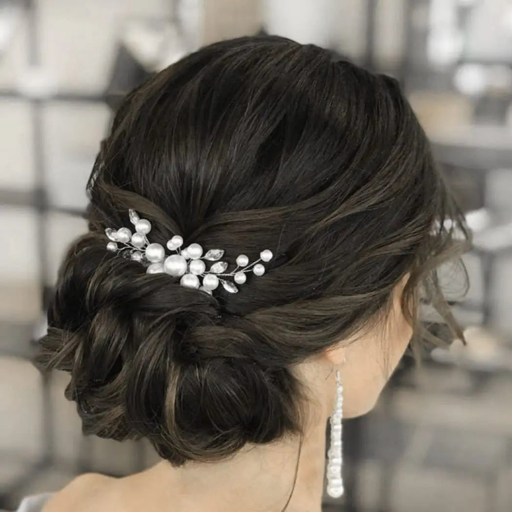 Handmade Pearls Hair Combs Crystal Rhinestone Hairbands Clips Wedding Hair Accessories For Women Bride Headbands