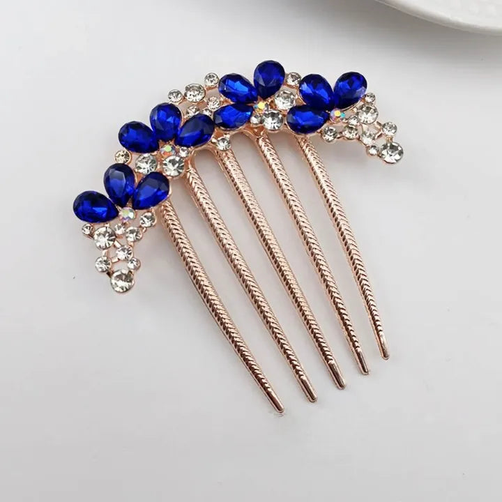 Women Crystal Hair Comb Rhinestone Decorative Hair Clips Headwear Retro Metal Luxury Alloy Hair Accessories Jewelry Gift