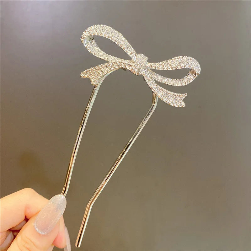 Fashion Hairpin Branches U-shaped Hair Fork Metal Hair Clip Bow Women Girls Hair Sticks Bun Maker HairStyling Hair Accessories