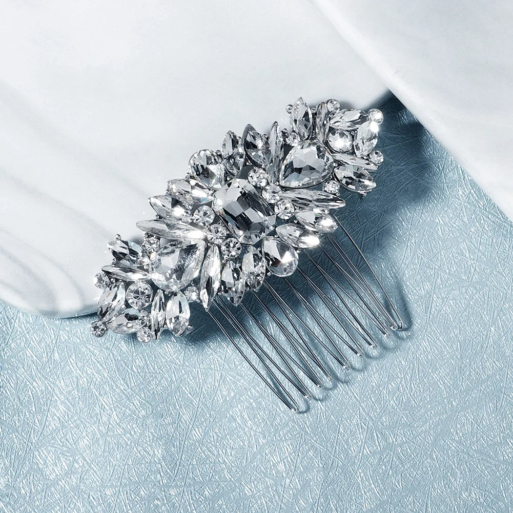 Romantic Silver Hair Comb For Ladies Luxury Rhinestone Daily Versatile Headwear Dance Party Hair Accessories As a Gift