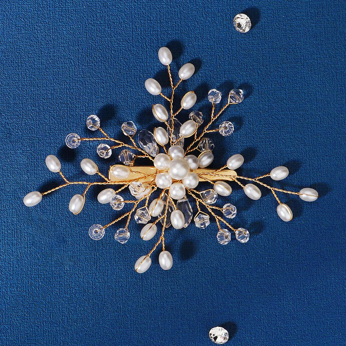 Luxury Pearl Flower Hair Clip Crystal Beaded Bridal Headpiece Hairpin Exquisite Jewelry Hair Accessories Wedding Head Ornament