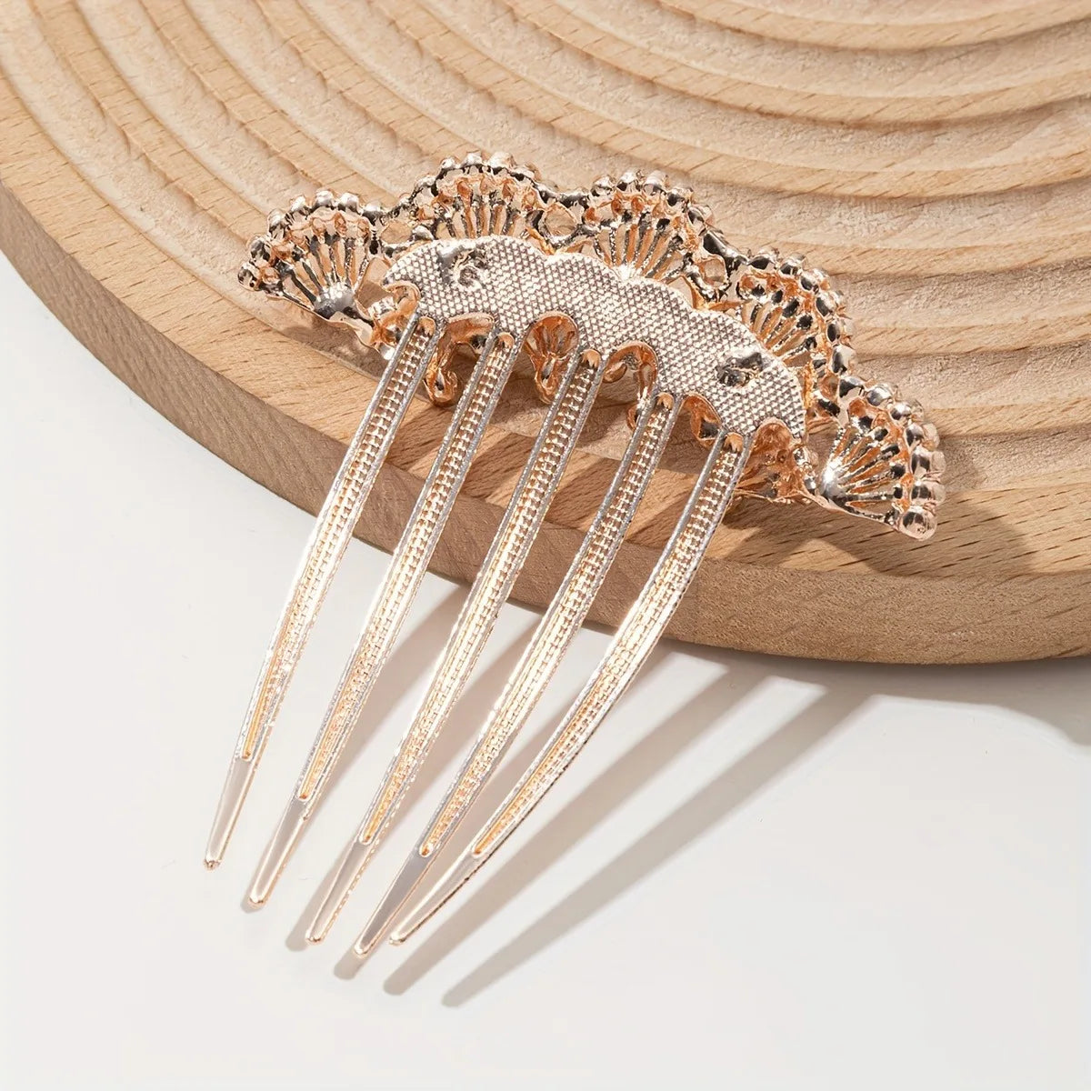 Chinese Style Hair Comb Imitating Pearls Hanfu Women's Braided Hair Crystal Five Tooth Comb High-end Versatile Hair Accessories