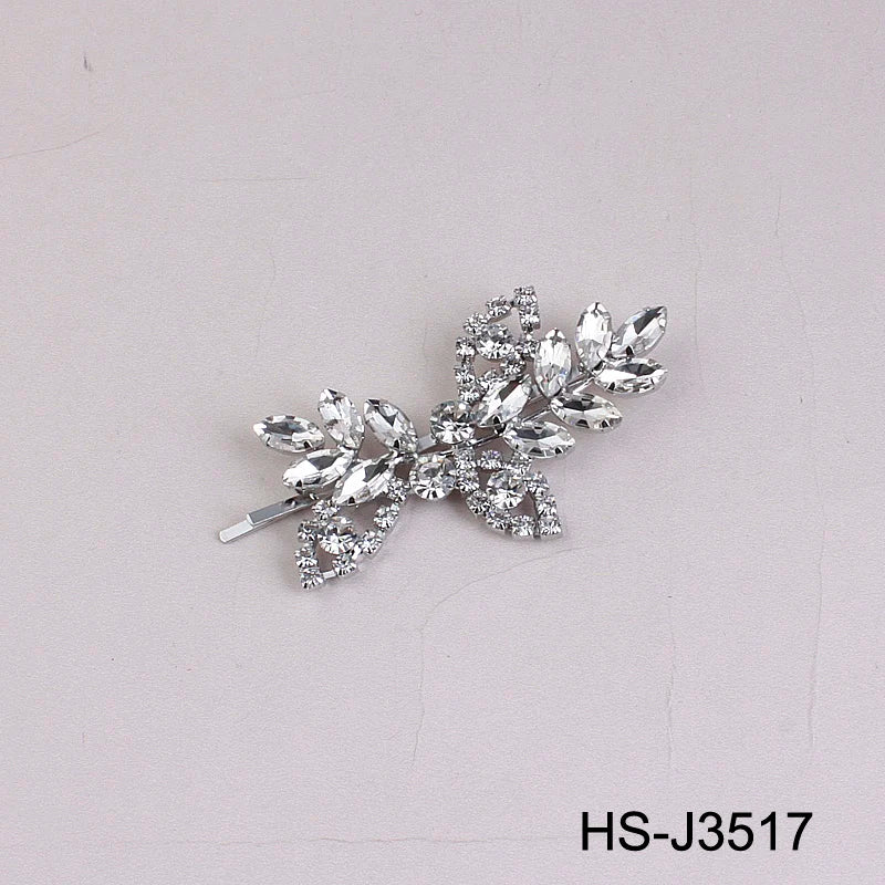 Bridal Rhinestone Side Flower Hair Clip Wholesale Wedding Hair Accessories for Girls
