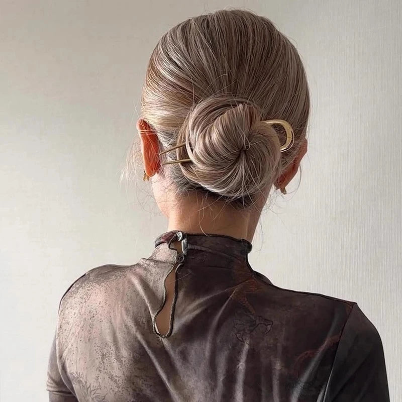 New Simple U Shaped Hair Forks Hairpin Metal Hair Sticks Geometric Hair Clips Fashion Hair Accessories Women Jewelry Headwear