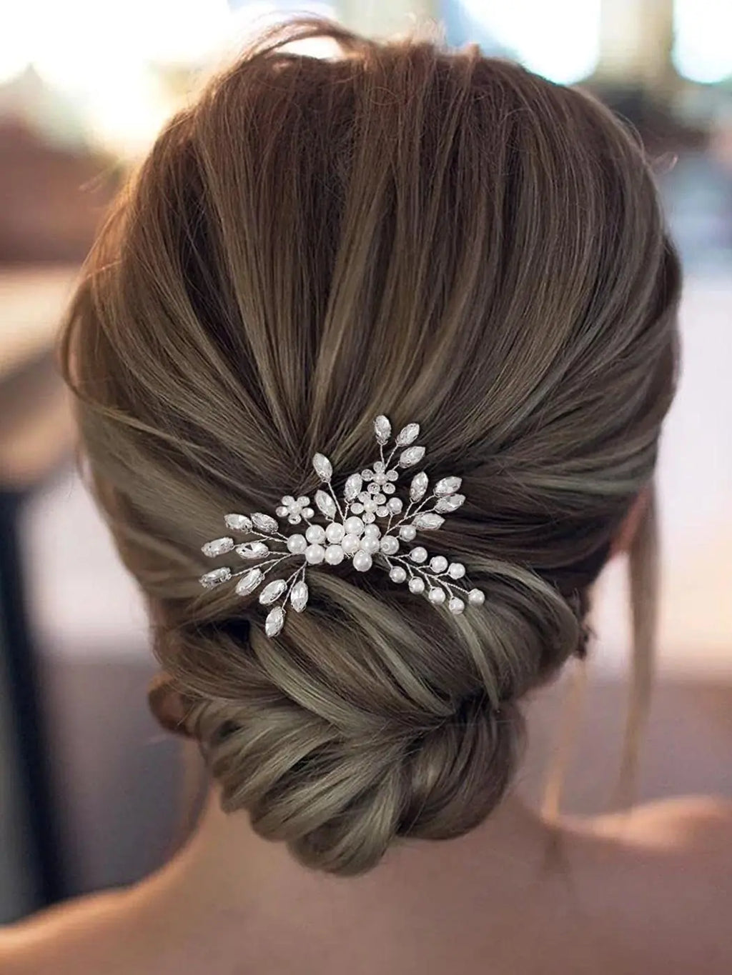 Fashion Handmade Flower Pearls Hair Comb For Women Bride Hairbands Clip Wedding Hair Accessories Crystal Headband Clips
